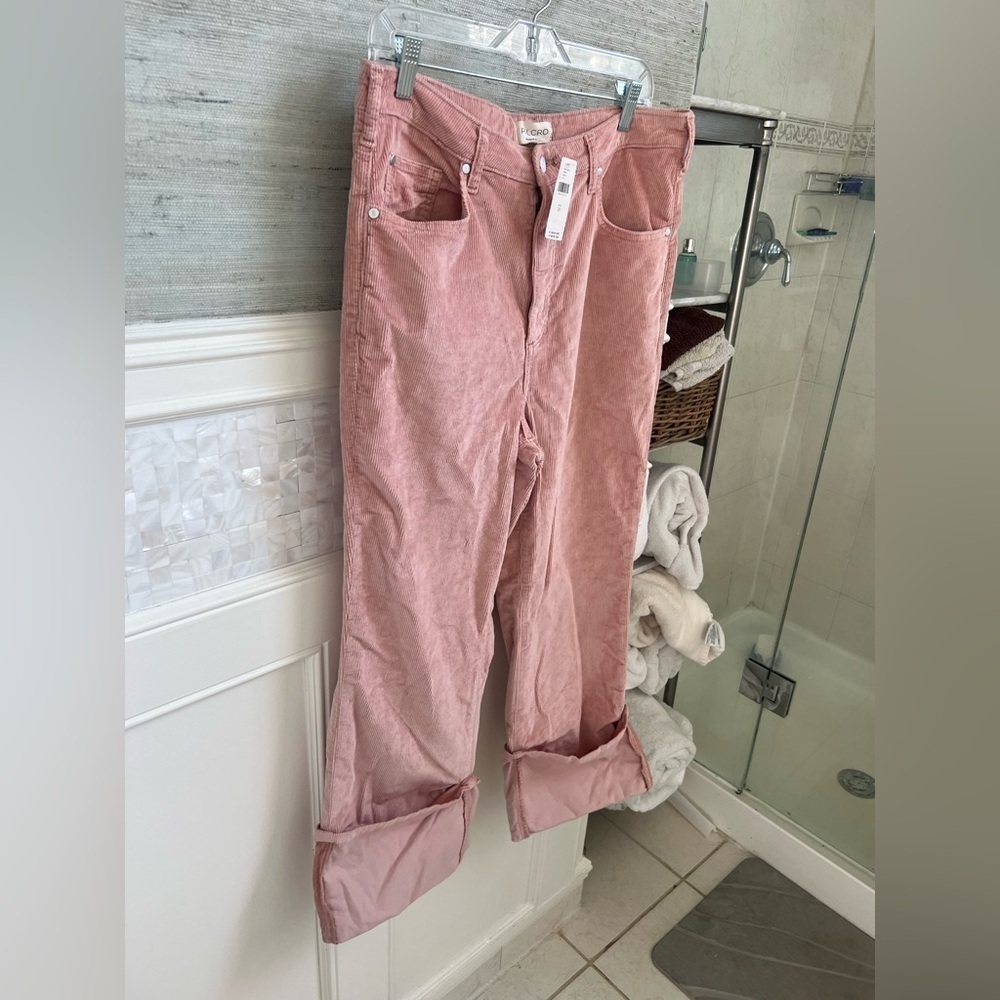 NWT new 31 Anthropologie pilcro Scotty corduroy cuffed pants straight leg pink - Picture 7 of 16